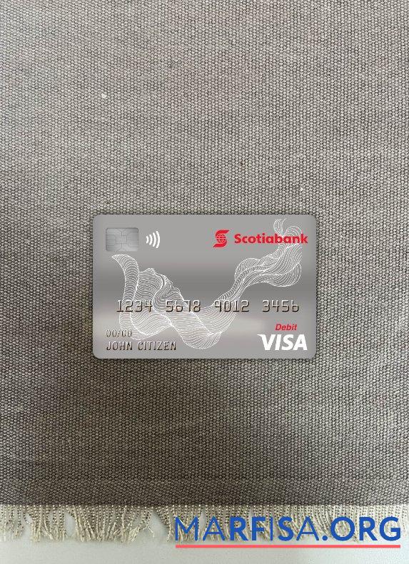 Printable Canada Scotiabank visa debit card photolook front sample